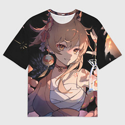 Футболка оверсайз мужская Genshin Impact Yoimiya, цвет: 3D-принт