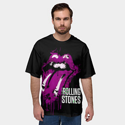 Футболка оверсайз мужская The Rolling Stones - lips, цвет: 3D-принт — фото 2