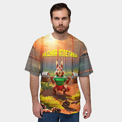 Футболка оверсайз мужская Лесная атлетика, цвет: 3D-принт — фото 2