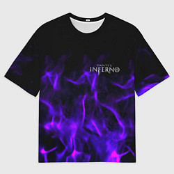 Мужская футболка оверсайз Dantes Inferno flame neon