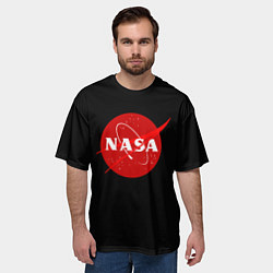 Футболка оверсайз мужская NASA redlogo space usa, цвет: 3D-принт — фото 2