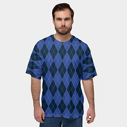Футболка оверсайз мужская Аргайл супершпион ромбы, цвет: 3D-принт — фото 2