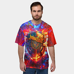 Футболка оверсайз мужская Invincible shield - Jadas Priest, цвет: 3D-принт — фото 2