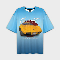 Футболка оверсайз мужская Американский маслкар Chevrolet Corvette, цвет: 3D-принт
