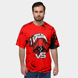 Футболка оверсайз мужская Counter strike смерть логотип команды стикер, цвет: 3D-принт — фото 2