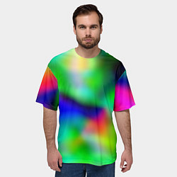 Футболка оверсайз мужская Психоделический неоновый градиент, цвет: 3D-принт — фото 2
