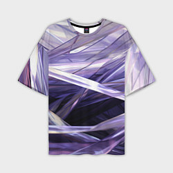 Футболка оверсайз мужская Фиолетовые прозрачные полосы, цвет: 3D-принт