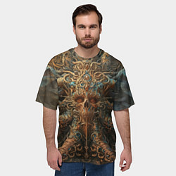 Футболка оверсайз мужская Череп с щупальцами осьминога, цвет: 3D-принт — фото 2