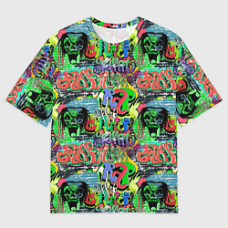 Футболка оверсайз мужская Graffiti rap, цвет: 3D-принт
