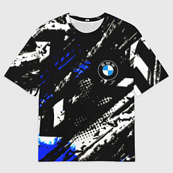 Футболка оверсайз мужская BMW stripes color auto sport, цвет: 3D-принт