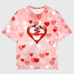 Футболка оверсайз мужская Влюбленный взляд сердца, цвет: 3D-принт