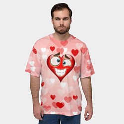 Футболка оверсайз мужская Влюбленный взляд сердца, цвет: 3D-принт — фото 2