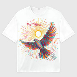 Футболка оверсайз мужская Голубь мира, цвет: 3D-принт