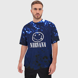 Футболка оверсайз мужская Nirvana рок краски, цвет: 3D-принт — фото 2