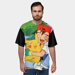 Футболка оверсайз мужская Pokemon - энергия в объятиях, цвет: 3D-принт — фото 2