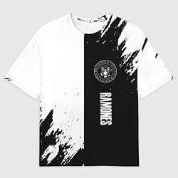Футболка оверсайз мужская Ramones краски абстракция, цвет: 3D-принт