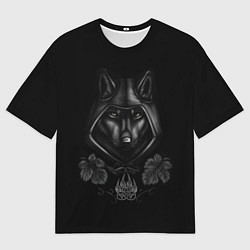 Футболка оверсайз мужская Волк маг с символом, цвет: 3D-принт