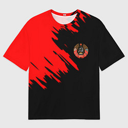 Футболка оверсайз мужская БССР текстура краски, цвет: 3D-принт