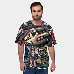 Футболка оверсайз мужская Japanese cars art, цвет: 3D-принт — фото 2