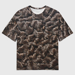 Футболка оверсайз мужская Кудрявый мех - каракули, цвет: 3D-принт