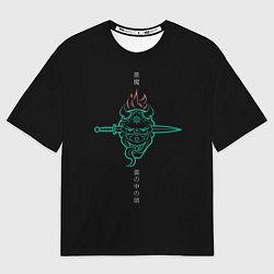 Футболка оверсайз мужская Japanese demon Oni, цвет: 3D-принт