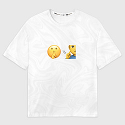 Футболка оверсайз мужская Мьюнинг эмодзи, цвет: 3D-принт