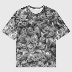 Футболка оверсайз мужская Кудрявая шерсть баранов, цвет: 3D-принт