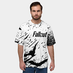 Футболка оверсайз мужская Fallout краски летучие мыши, цвет: 3D-принт — фото 2