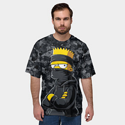 Футболка оверсайз мужская Барт в бандане как ниндзя, цвет: 3D-принт — фото 2