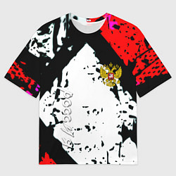 Мужская футболка оверсайз Россия краски текстура