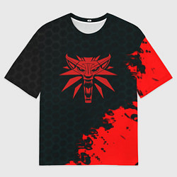 Футболка оверсайз мужская Ведьмак краски соты, цвет: 3D-принт