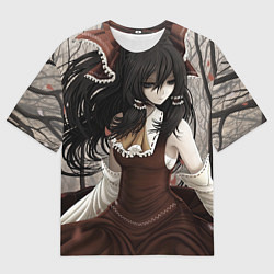 Футболка оверсайз мужская Touhou Project Рейму sad, цвет: 3D-принт