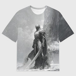 Футболка оверсайз мужская Рыцарь у подножья горы, цвет: 3D-принт