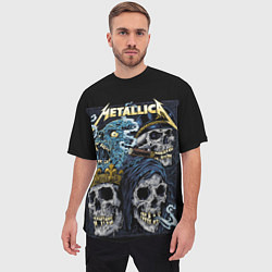 Футболка оверсайз мужская Metallica - skulls, цвет: 3D-принт — фото 2