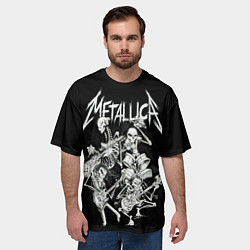 Футболка оверсайз мужская Металлика - скелеты, цвет: 3D-принт — фото 2