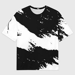 Футболка оверсайз мужская Чёрнобелые краски, цвет: 3D-принт