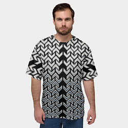 Футболка оверсайз мужская Белые стрелки на чёрном фоне киберпанк, цвет: 3D-принт — фото 2