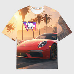 Футболка оверсайз мужская GTA 6 logo auto style, цвет: 3D-принт