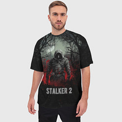 Футболка оверсайз мужская Stalker 2 dark mode, цвет: 3D-принт — фото 2