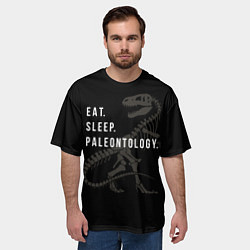 Футболка оверсайз мужская Eat sleep paleontology, цвет: 3D-принт — фото 2