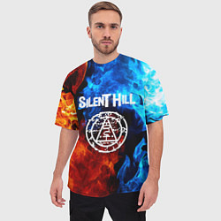 Футболка оверсайз мужская Silent hill огненный стиль, цвет: 3D-принт — фото 2