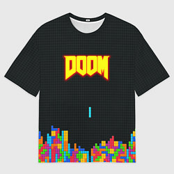 Футболка оверсайз мужская Doom x tetrix коллабарация, цвет: 3D-принт