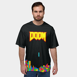 Футболка оверсайз мужская Doom x tetrix коллабарация, цвет: 3D-принт — фото 2