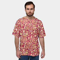 Футболка оверсайз мужская Русский сад с птицами и плодами: паттерн, цвет: 3D-принт — фото 2