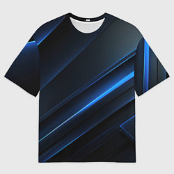Футболка оверсайз мужская Темно-синий абстрактный фон абстракция, цвет: 3D-принт