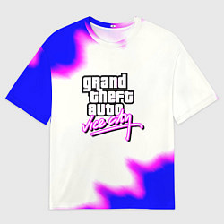 Мужская футболка оверсайз GTA неон краски