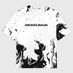Футболка оверсайз мужская Nickelback серый дым рок, цвет: 3D-принт