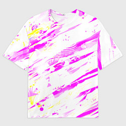 Мужская футболка оверсайз Розовые паттерны