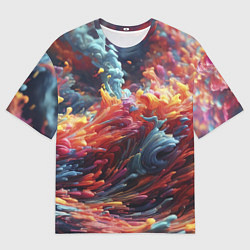 Футболка оверсайз мужская Многоцветный дым, цвет: 3D-принт