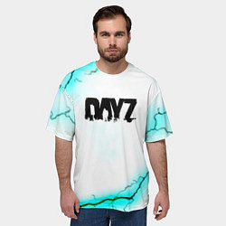Футболка оверсайз мужская Dayz текстура молнии, цвет: 3D-принт — фото 2
